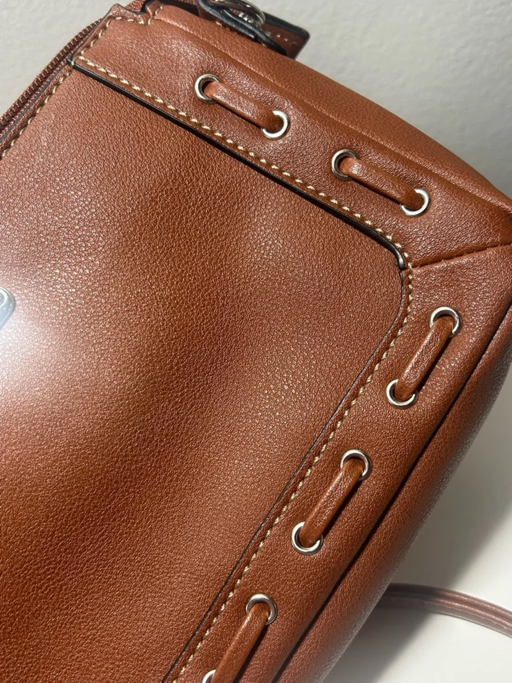 Chaps Brown Interior Leather Crossbody